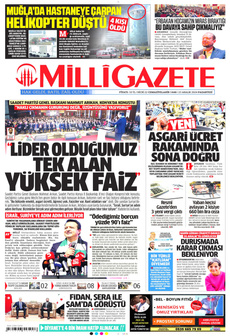 MİLLİ GAZETE 23 Aralık 2024 Gazete Manşeti Küçük