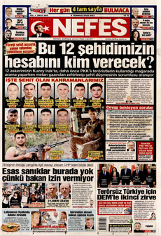 NEFES 8 Temmuz 2025 Gazete Manşeti Küçük