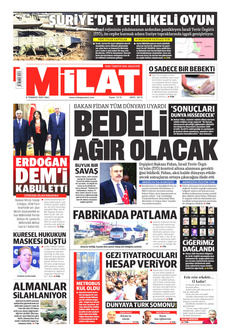 MİLAT 8 Temmuz 2025 Gazete Manşeti Küçük