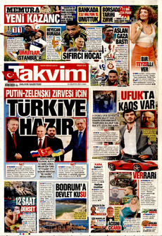 TAKVİM 22 Ağustos 2025 Gazete Manşeti Küçük