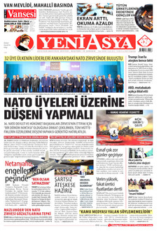 YENİ ASYA 9 Temmuz 2026 Gazete Manşeti Küçük